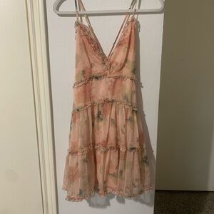 Windsor Peach Floral Layered Dress